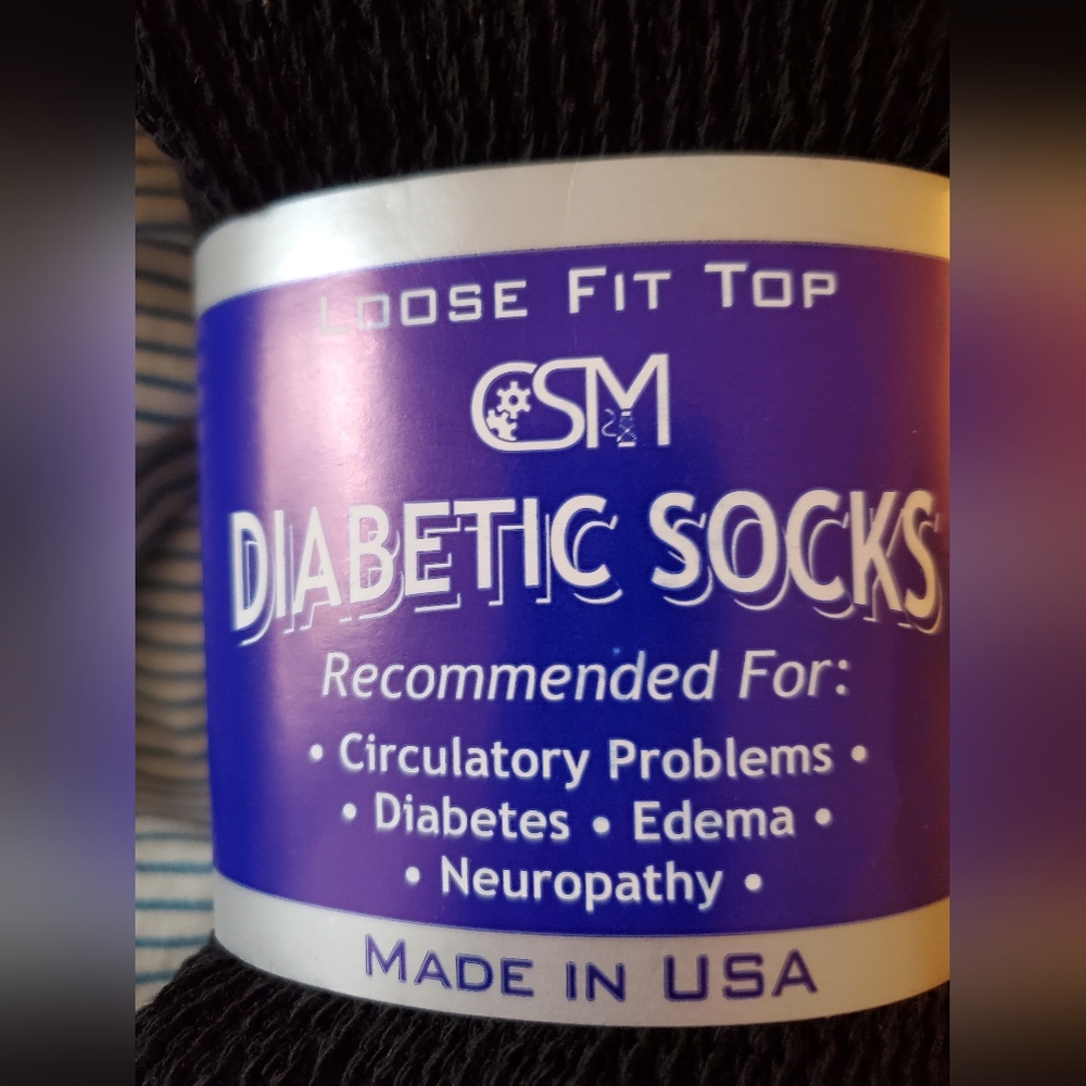 3 CSM Diabetics Socks shoe SZ 5-9, black